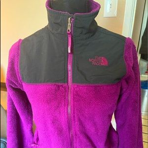 USED girls The North Face jacket. Size 10/12. Purple and black.